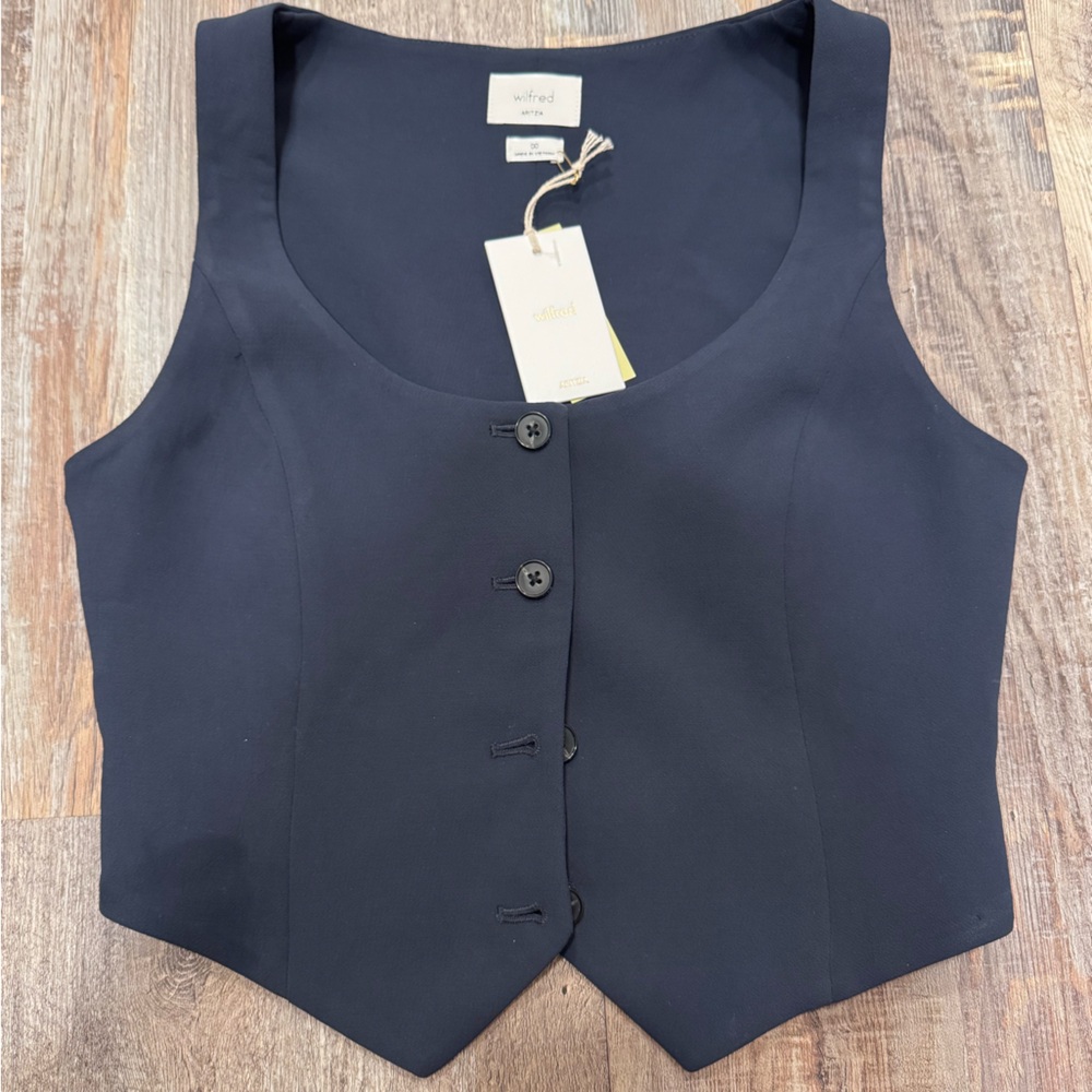 Wilfred Midnight Blue Vest Aritzia